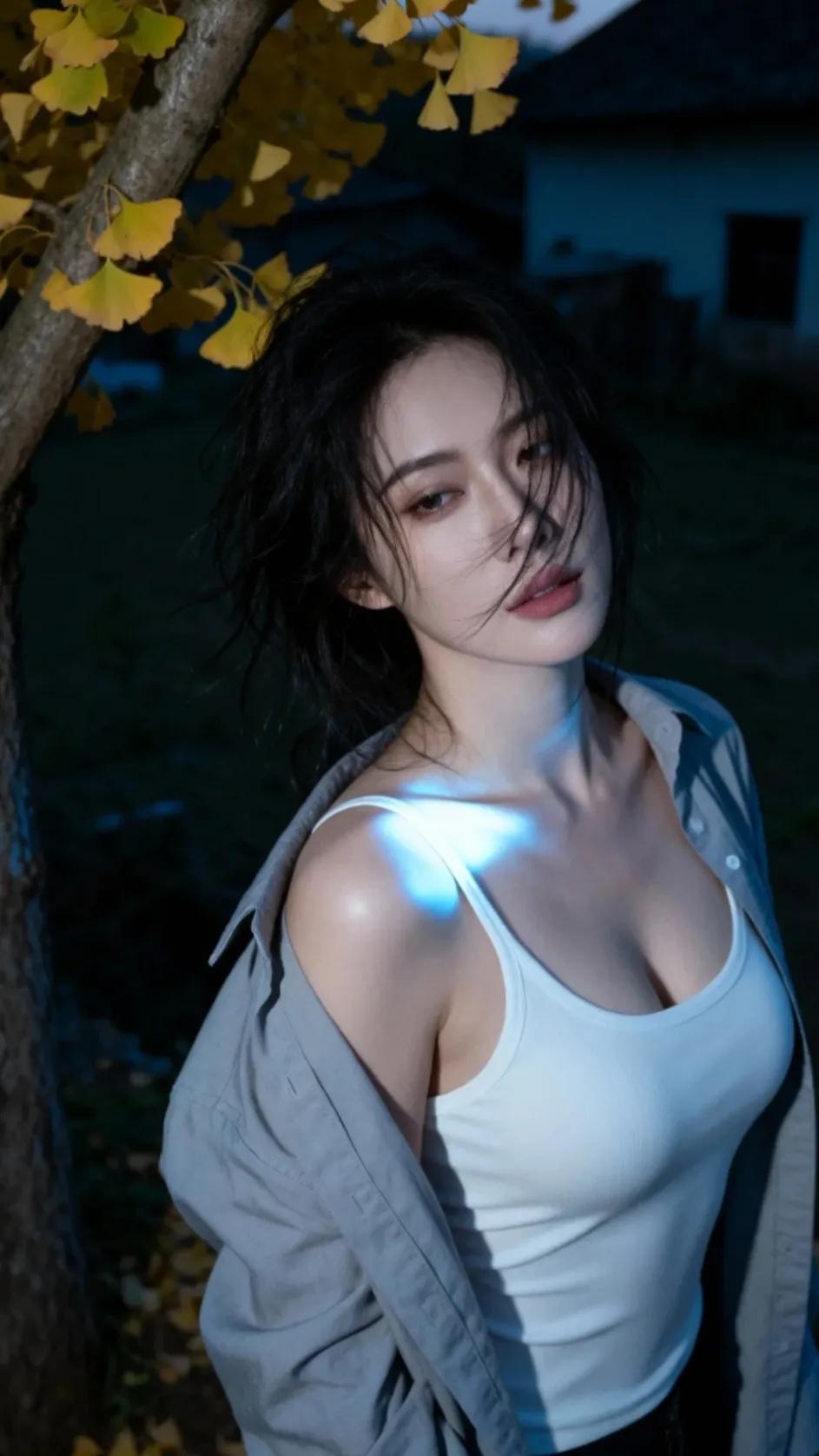 其实秋夜是有呼吸的，比如叶尖碰叶尖的轻响，原来秋从不是冷的，它只是把所有的