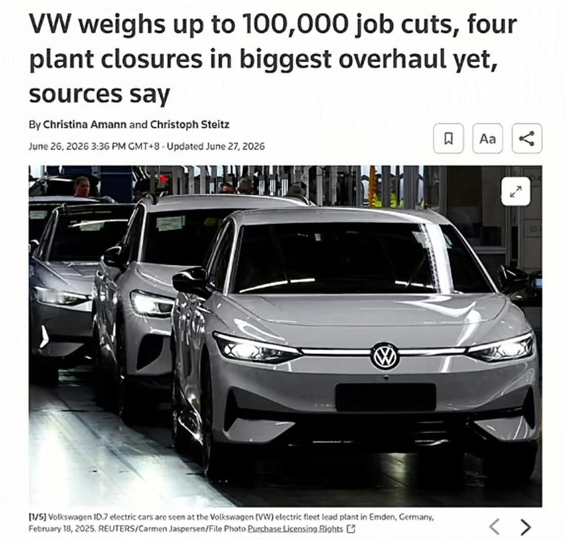 大众砍一半车型那天，比亚迪在海外卖了19万，9月3号深夜，沃尔夫斯堡的大众89