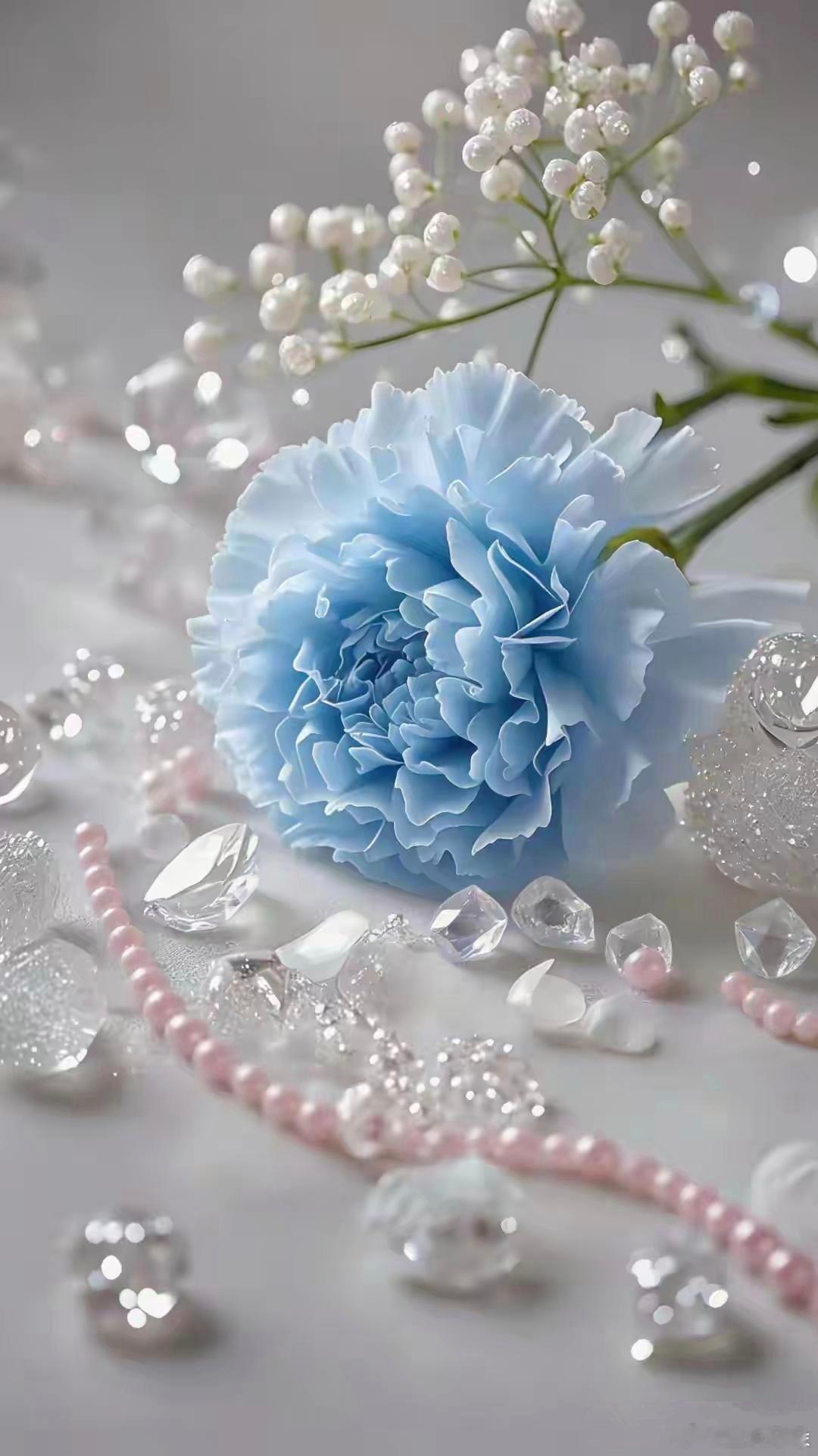 清香淡雅花朵治愈插画壁纸