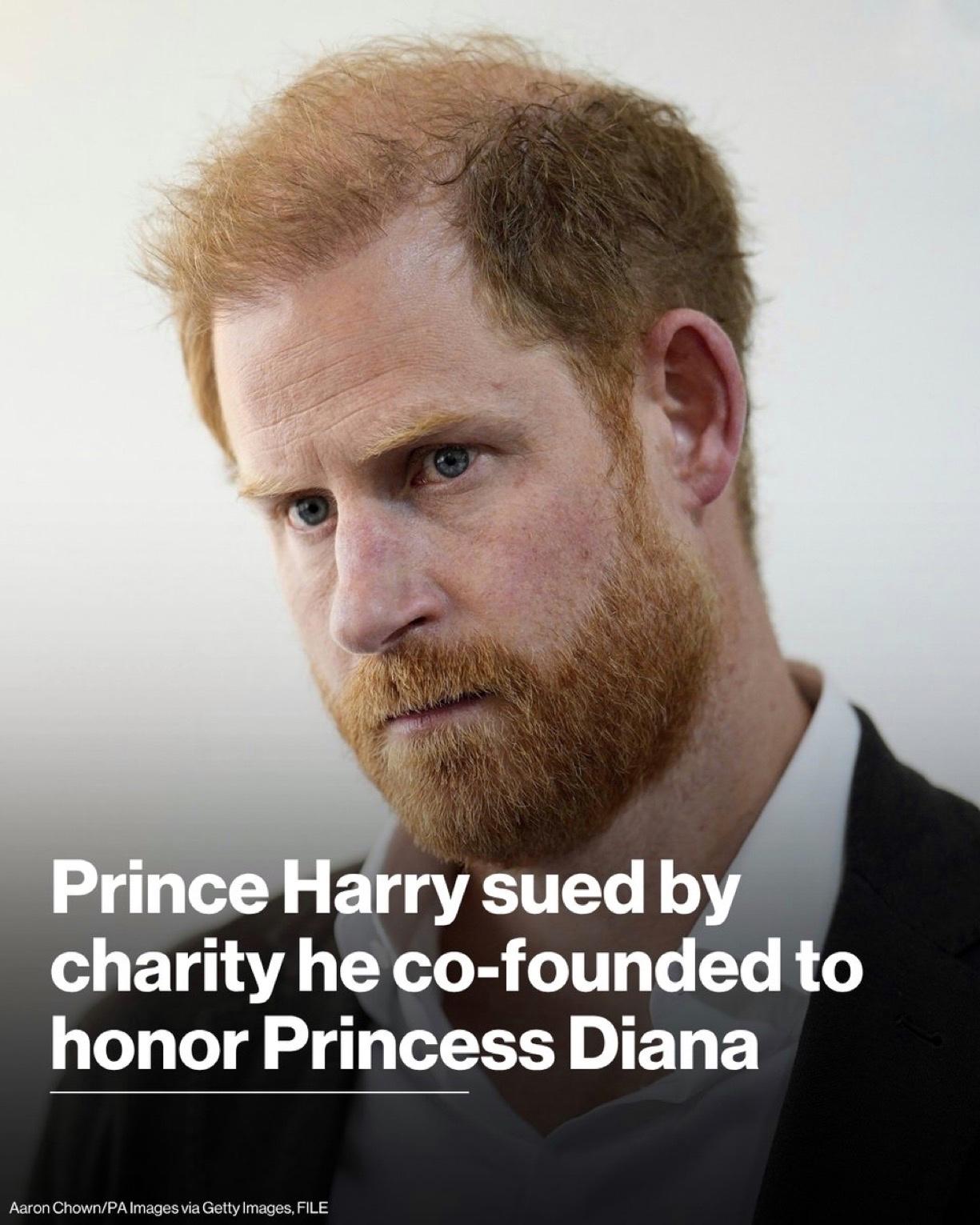 哈里王子正面临他20年前为纪念他已故母亲戴安娜王妃而共同创立的慈善机构提起的诉讼