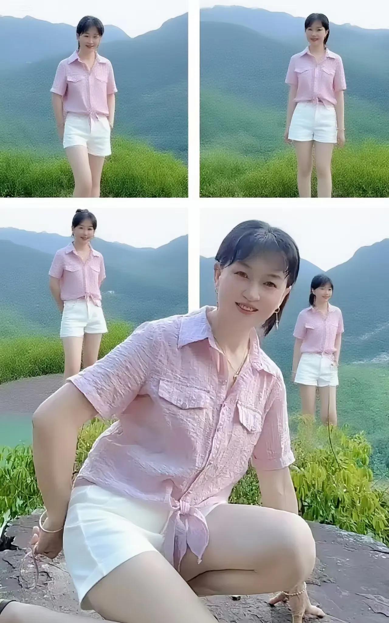 夏日穿最甜的粉衫，在青山绿水旁“凹造型”把生活的小确幸，藏进这方自然天地风在