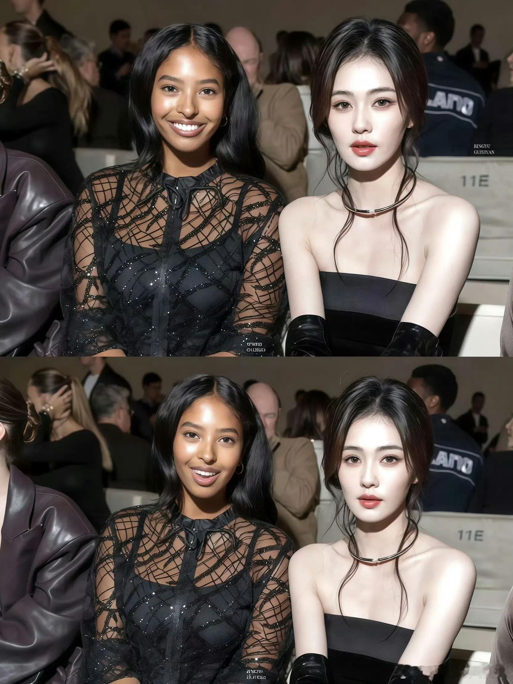 白鹿与科比大女儿同框看秀没想到以这样的方式看到新闻​​​