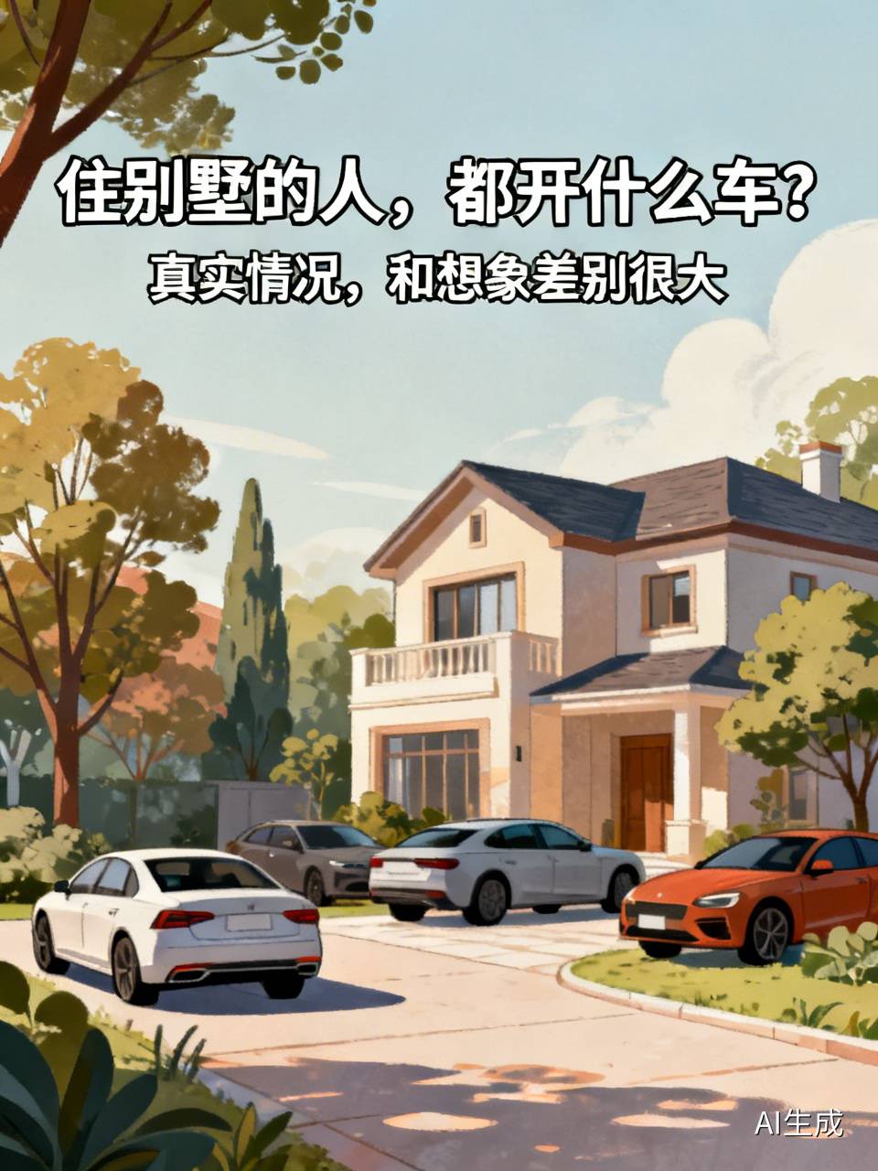 住别墅的人,都开什么车?很多人以为住别墅，家门口一定停着千万级豪车。逛一圈别墅区才发现，真实情况，和