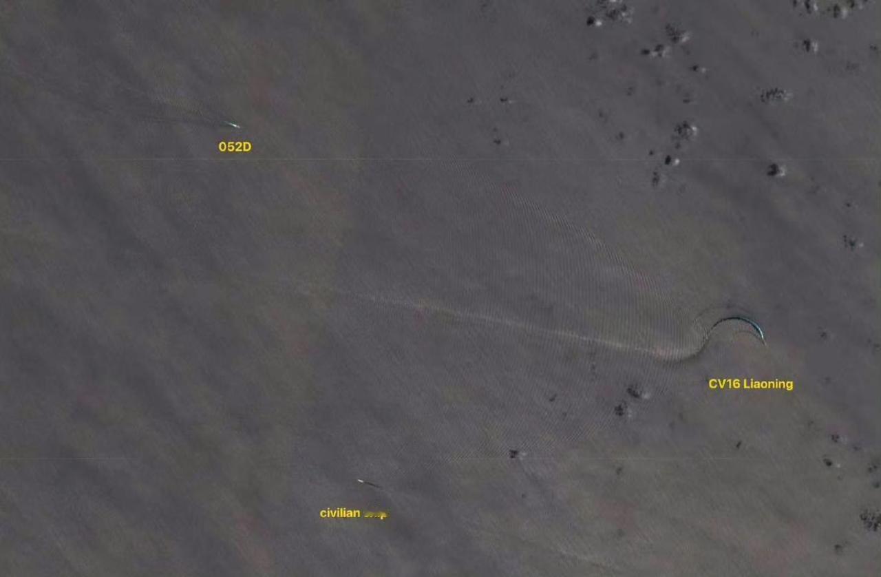 欧洲卫星图像显示，在美日菲肩并肩军演之际，辽渔16出现在了南海永兴岛以东约290