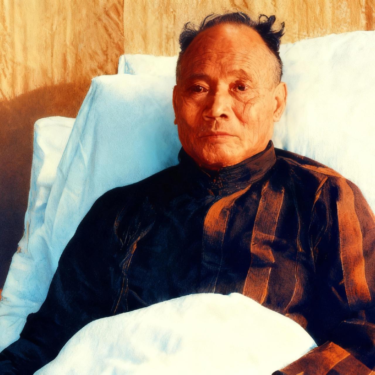 1954年，汤恩伯最后一张公开照，此时的他在日本住院，胃病日益严重，看起来非常憔