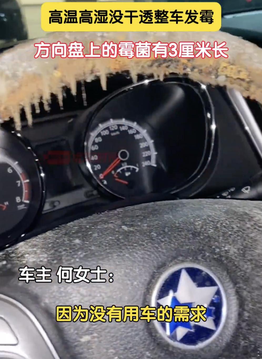 最近重庆车主何女士自己洗完车后由于一直很多天不需要开车，直接将车停在车库里没想到