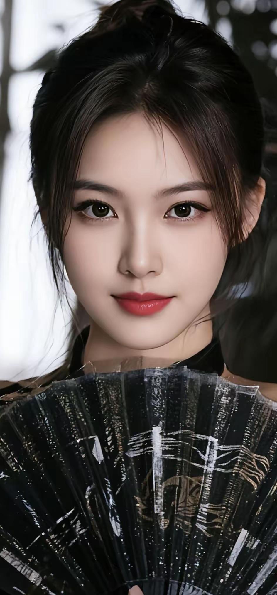 古风少女手持团扇，典雅动人