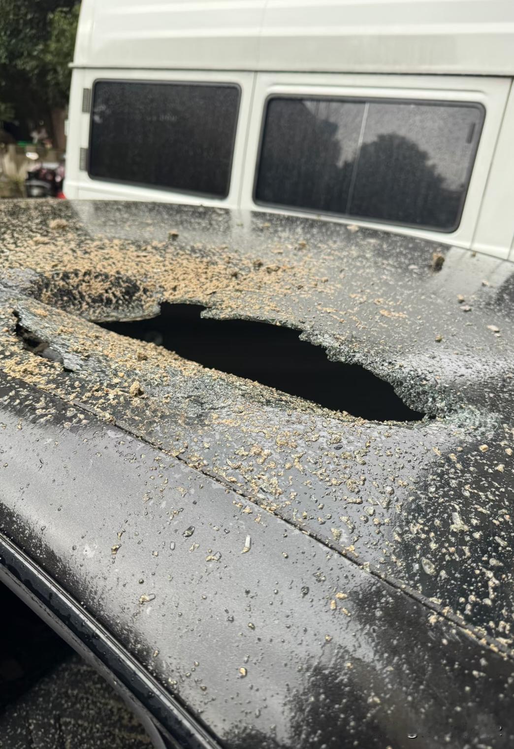 马年，果然是万马奔腾，车停在老家老宿营楼下好好的，一觉醒来天塌了大年三十外面刮