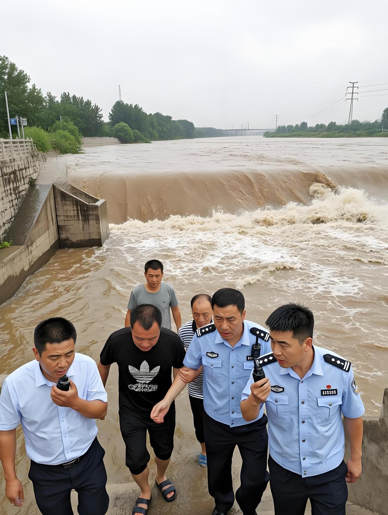 家人们谁懂啊！渭河这是偷偷报名了水上F1大赛吧？2025年刚开场就整出个“洪峰漂