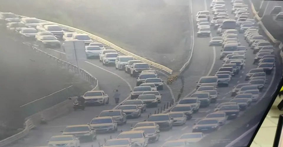 【男子返程大堵车开空调防鸡鸭变臭】近日，各大高速辖区正式迎来年后返程高峰。不少进