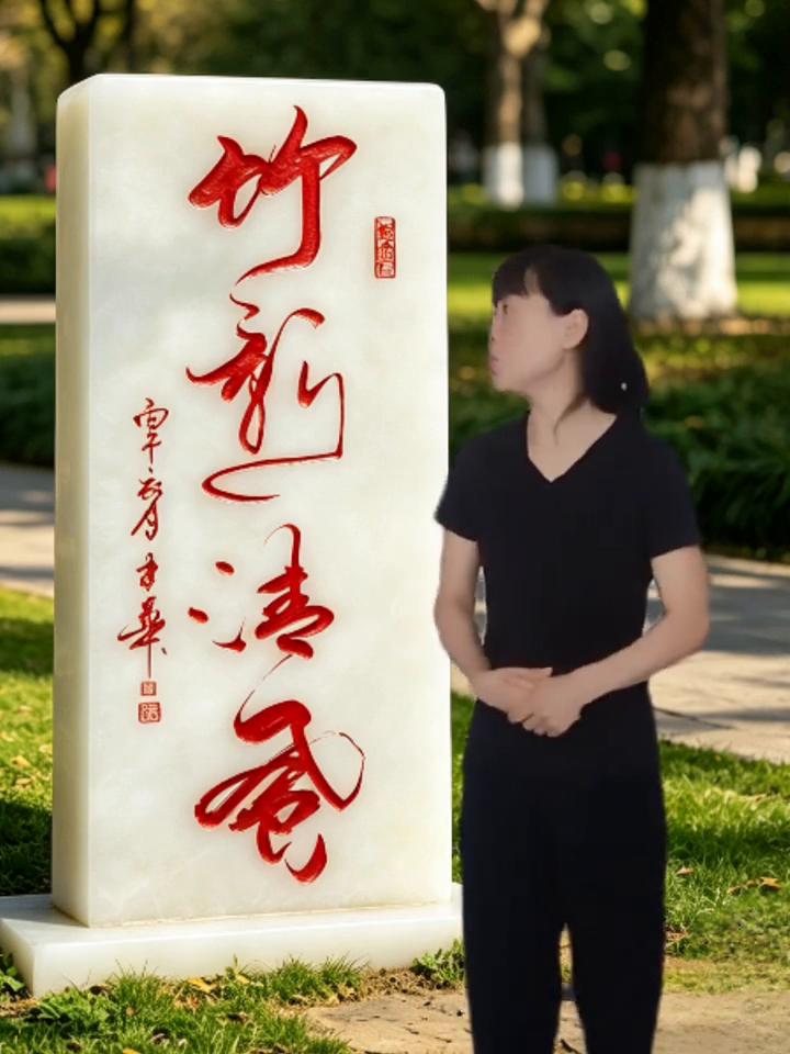 石碑上这几个字没有一个人读对，你能读对绝对是文采高手。这就简单读：竹心结峰。错了