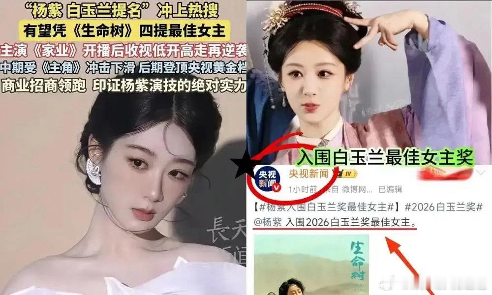 杨紫第四次坐回白玉兰台下，身价过亿，奖项挂零。颁奖礼一结束，她没参加庆功宴。有媒