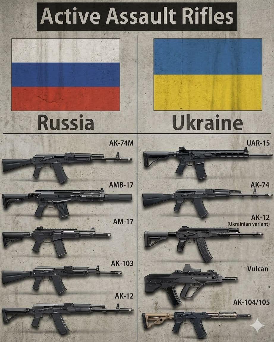 一张图看懂俄乌战场交战双方使用的轻武器：乌克兰东部持续不断的冲突不仅重塑了地缘