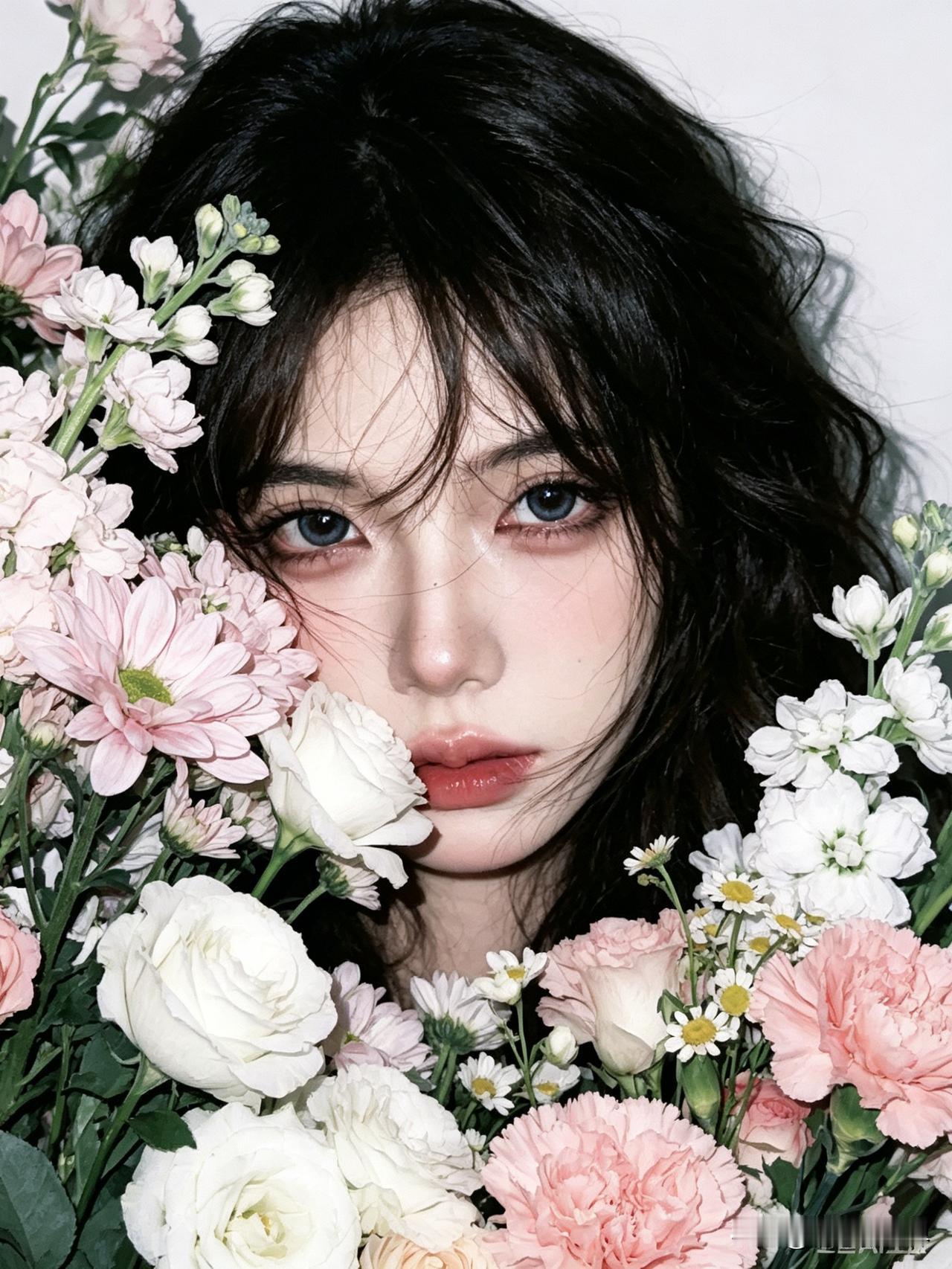 少女与花海，梦幻而唯美花海少女感粉色花海风景梦幻花海仙女
