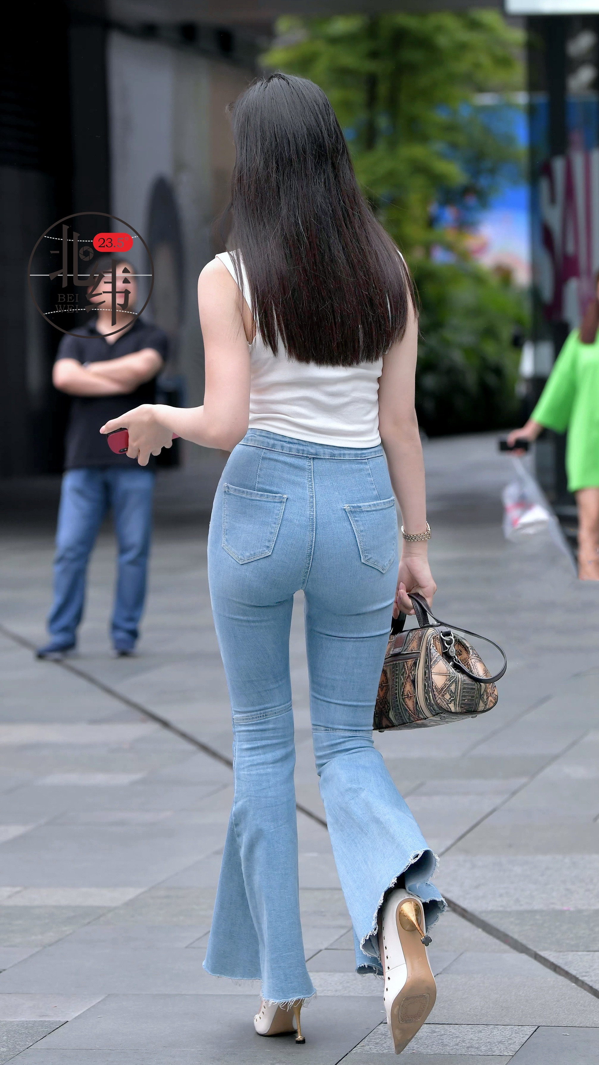 牛仔裤一组街拍