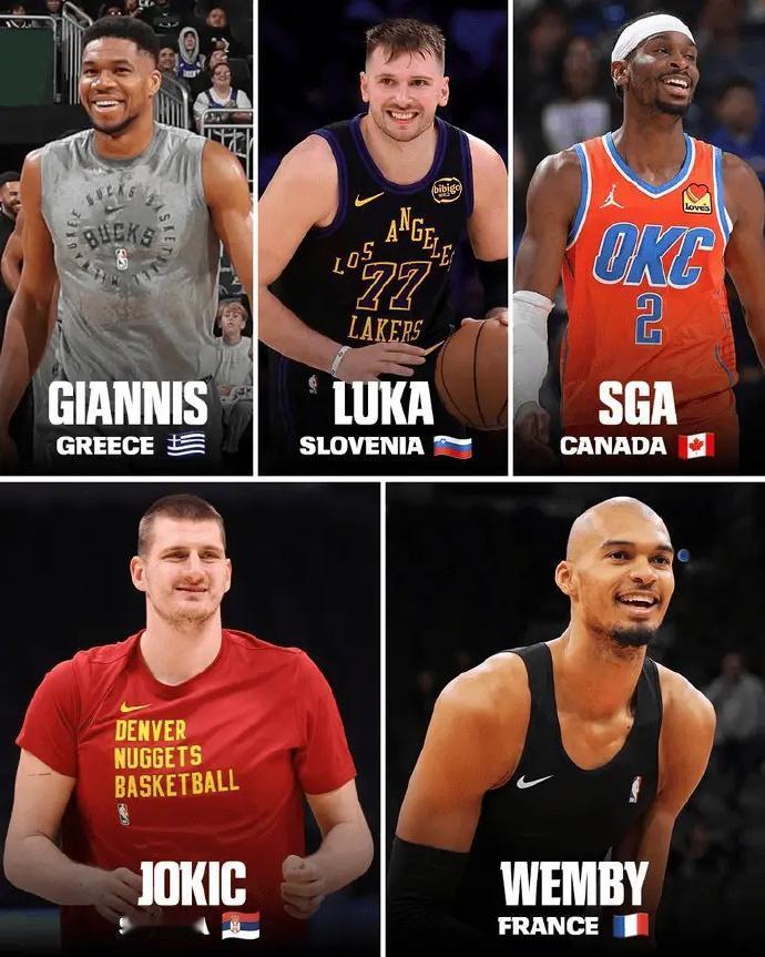 全明星世界队首发：东契奇、亚历山大、字母哥、文班亚马、约基奇！3个替补球员候