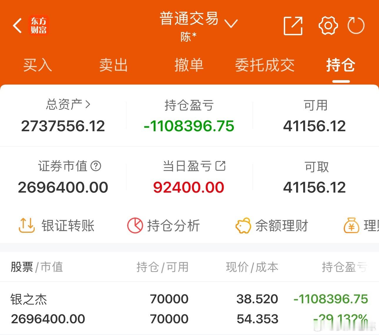 50w实盘挑战一年做到300w（第314天）总资产：273.7万收益：+9240