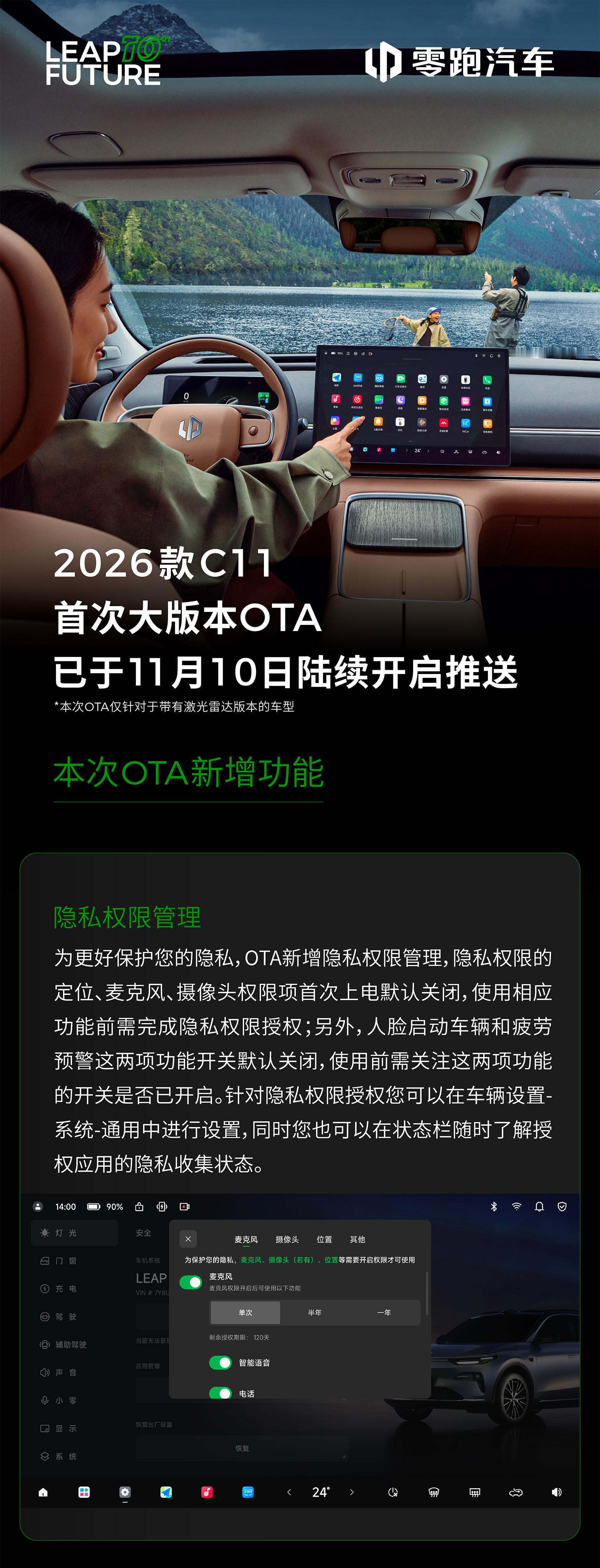 2026款零跑全新C11首次大版本OTA来喽！15项新增功能，13项体验优化已于