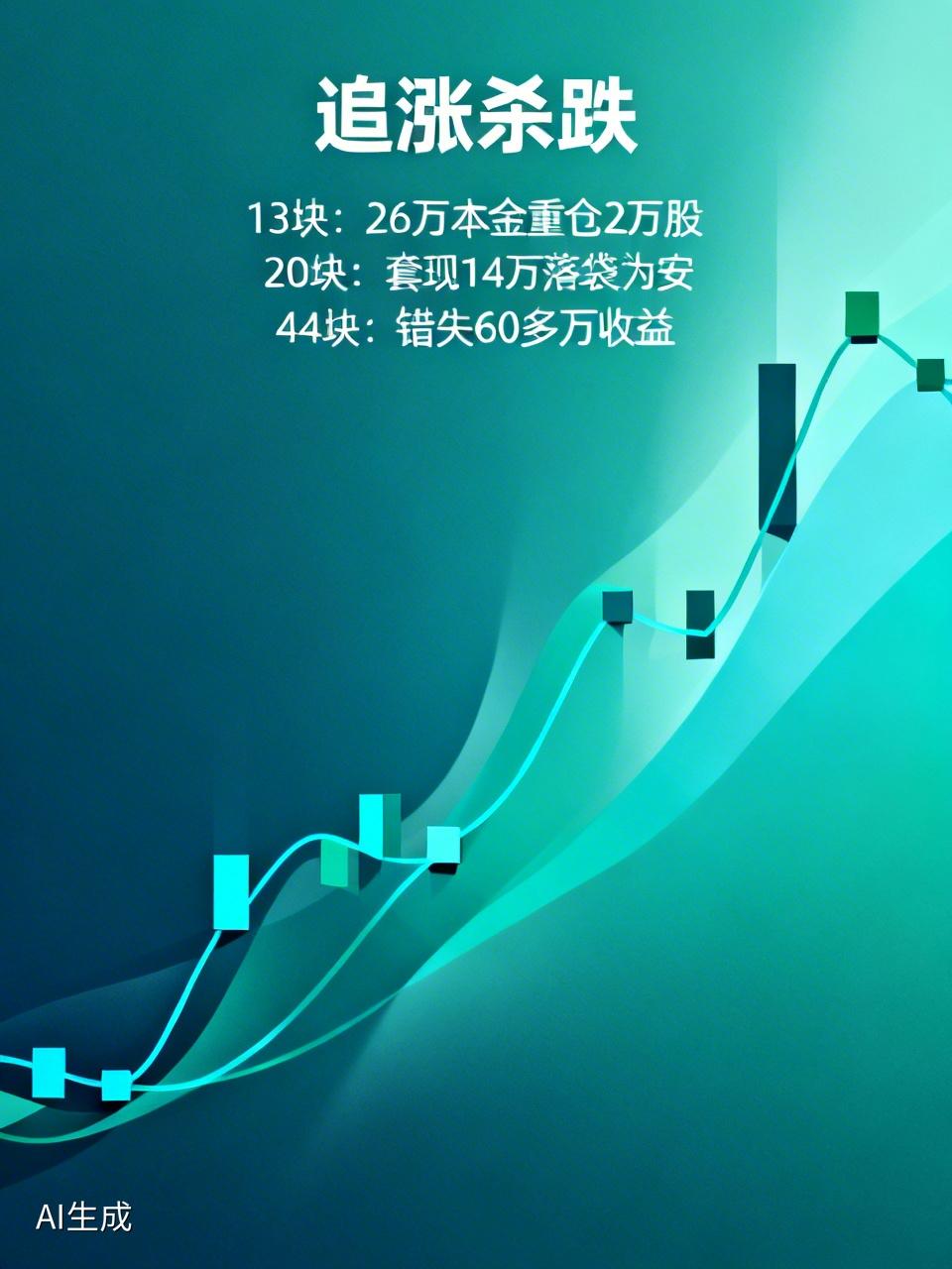 13块的时候，他有格局，敢重仓2万股，26万本金押上去，这是眼光。涨到20块，他