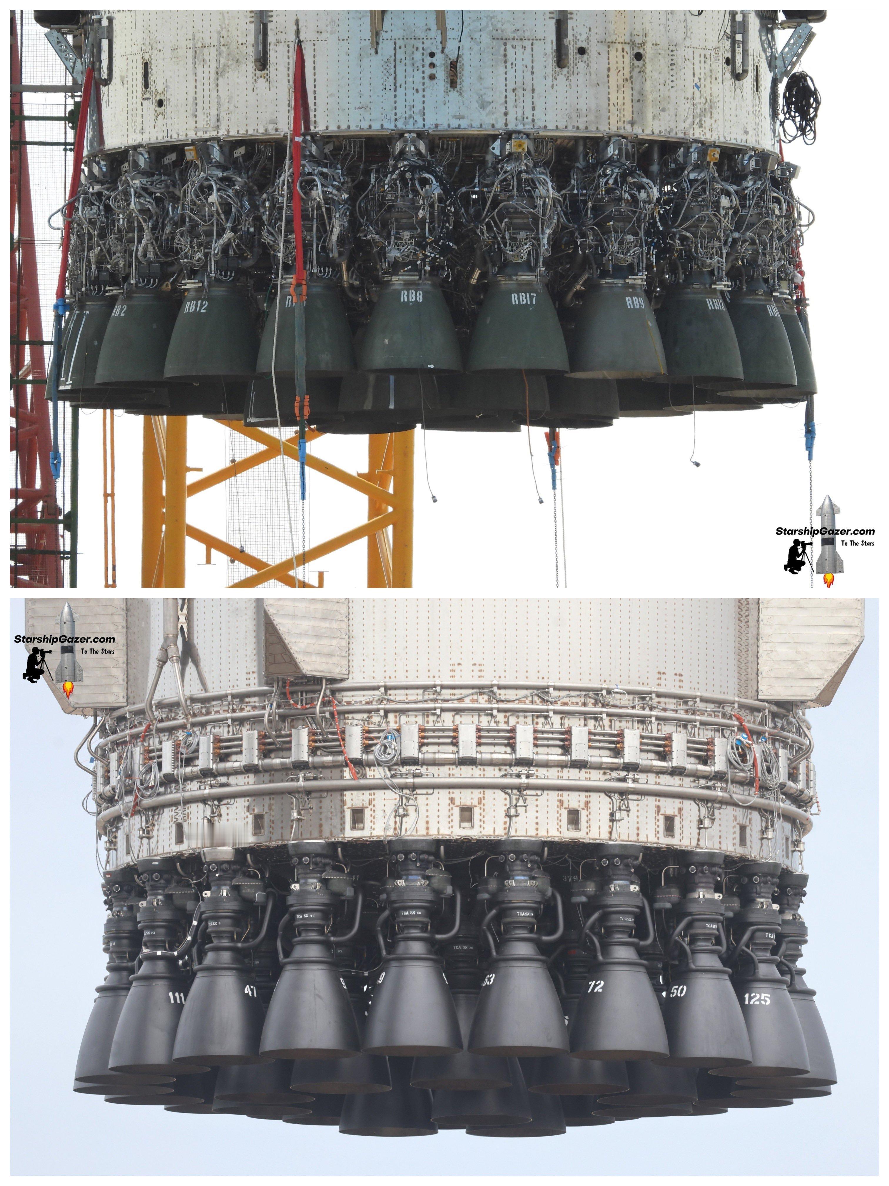 超重型火箭上的猛禽第一代发动机与第三代发动机