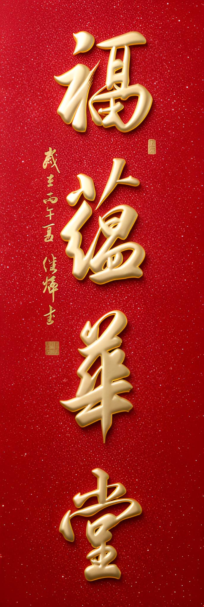 “福蕴华堂”是传统吉祥语，意为‌福气蕴藏于华丽厅堂（家庭）之中，寓意家宅兴旺、家