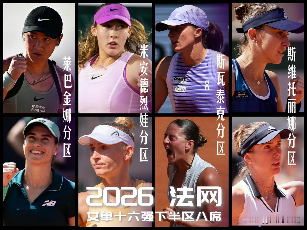 【法网女单十六强下半区八席落位！王曦雨是唯一从资格赛杀入正赛的选手！】法网女