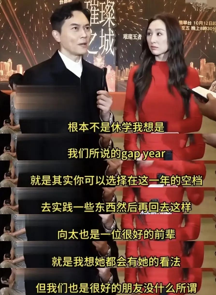 张智霖情商好高哦，陈岚说袁咏仪的儿子不去上大学，明显是说这个孩子不上进，可是张智