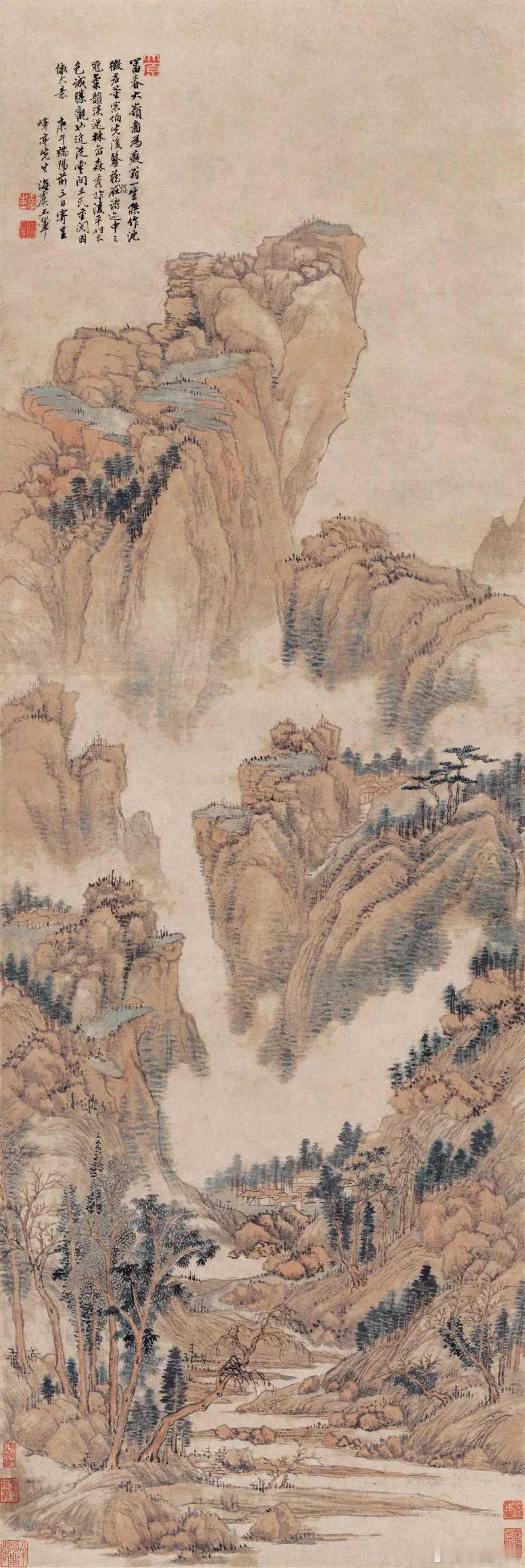 清代书画巨匠王翚山水画。王翚（hui一声）清代著名画家，被称为“清初画圣”，清