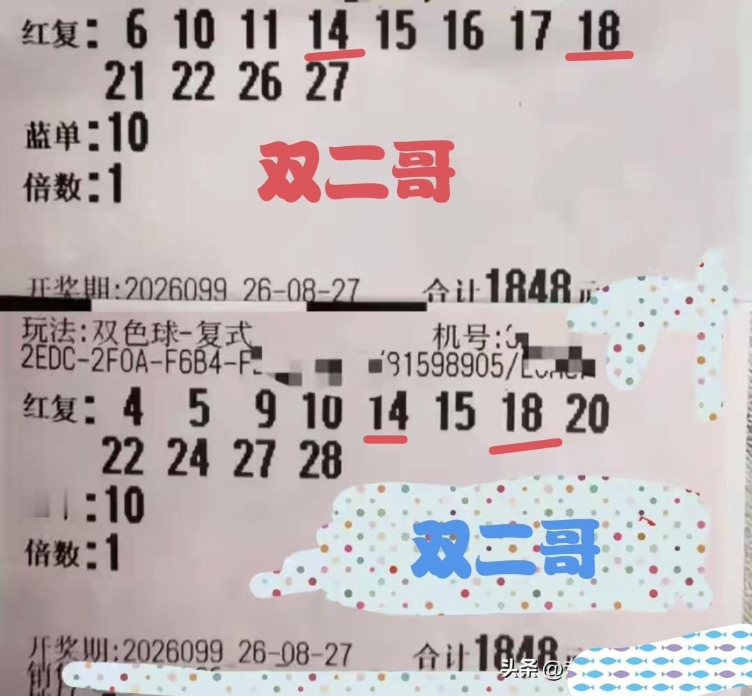 在第99期福彩双色球比拼当中，这个赛道的网络红人双二哥又败下阵来，所奉献的两张彩