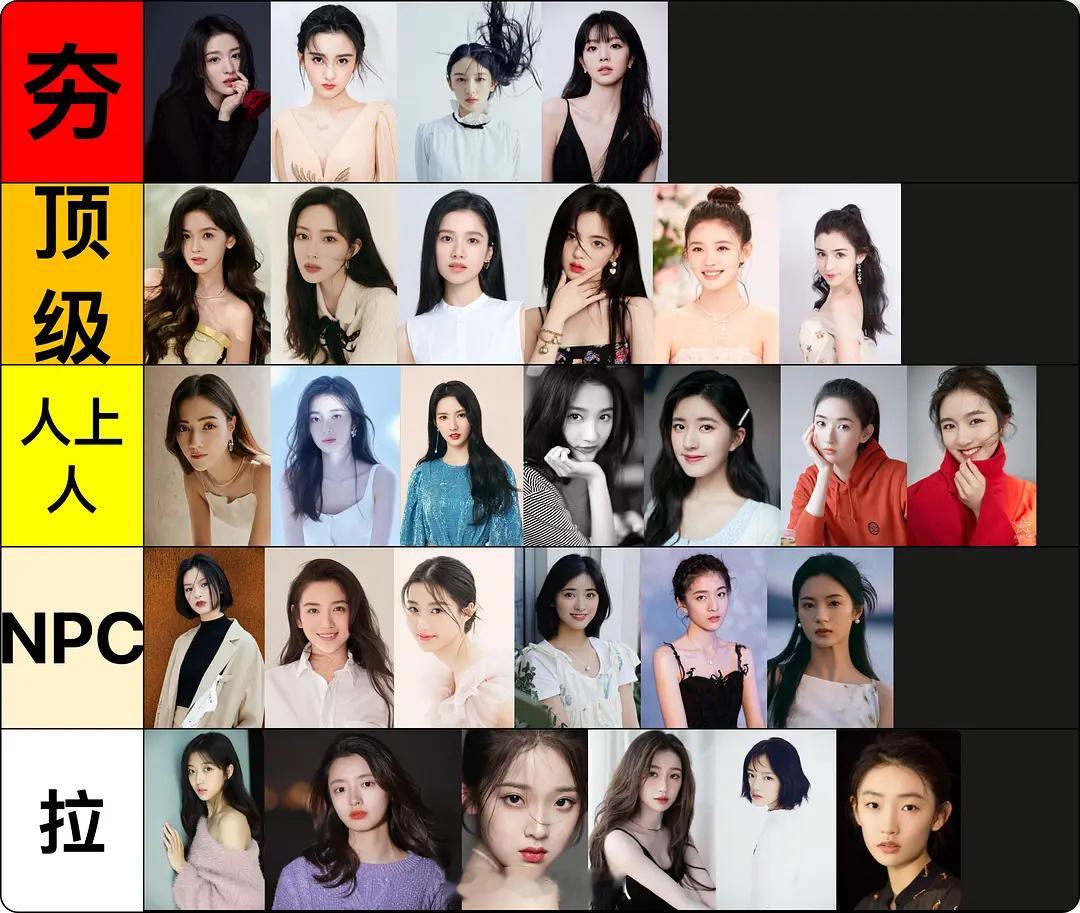 95花颜值从夯到拉排名，同意不？