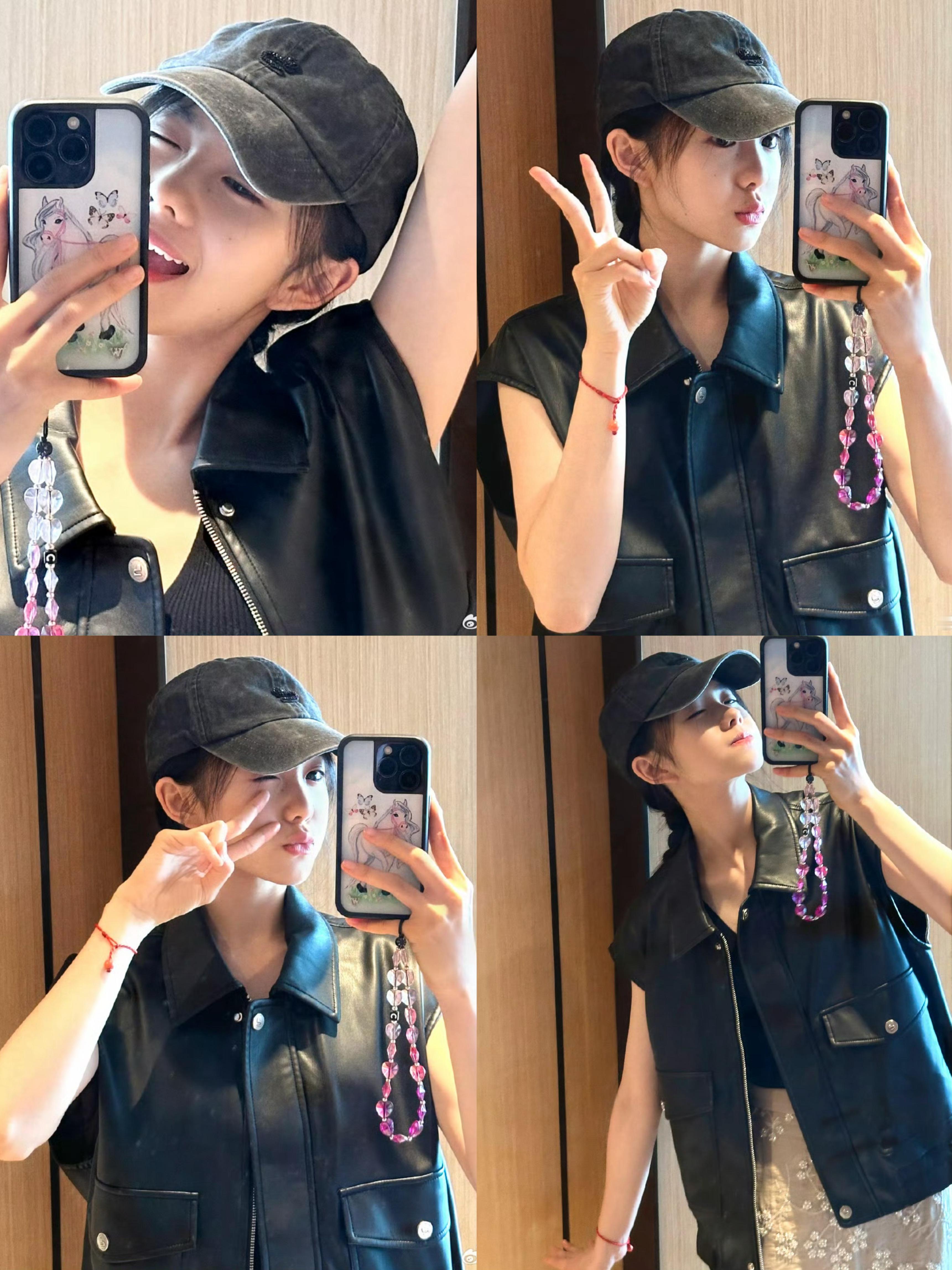 刘浩存今日更新的对镜🤳🏻美少女刘浩存对镜比耶plog​​​