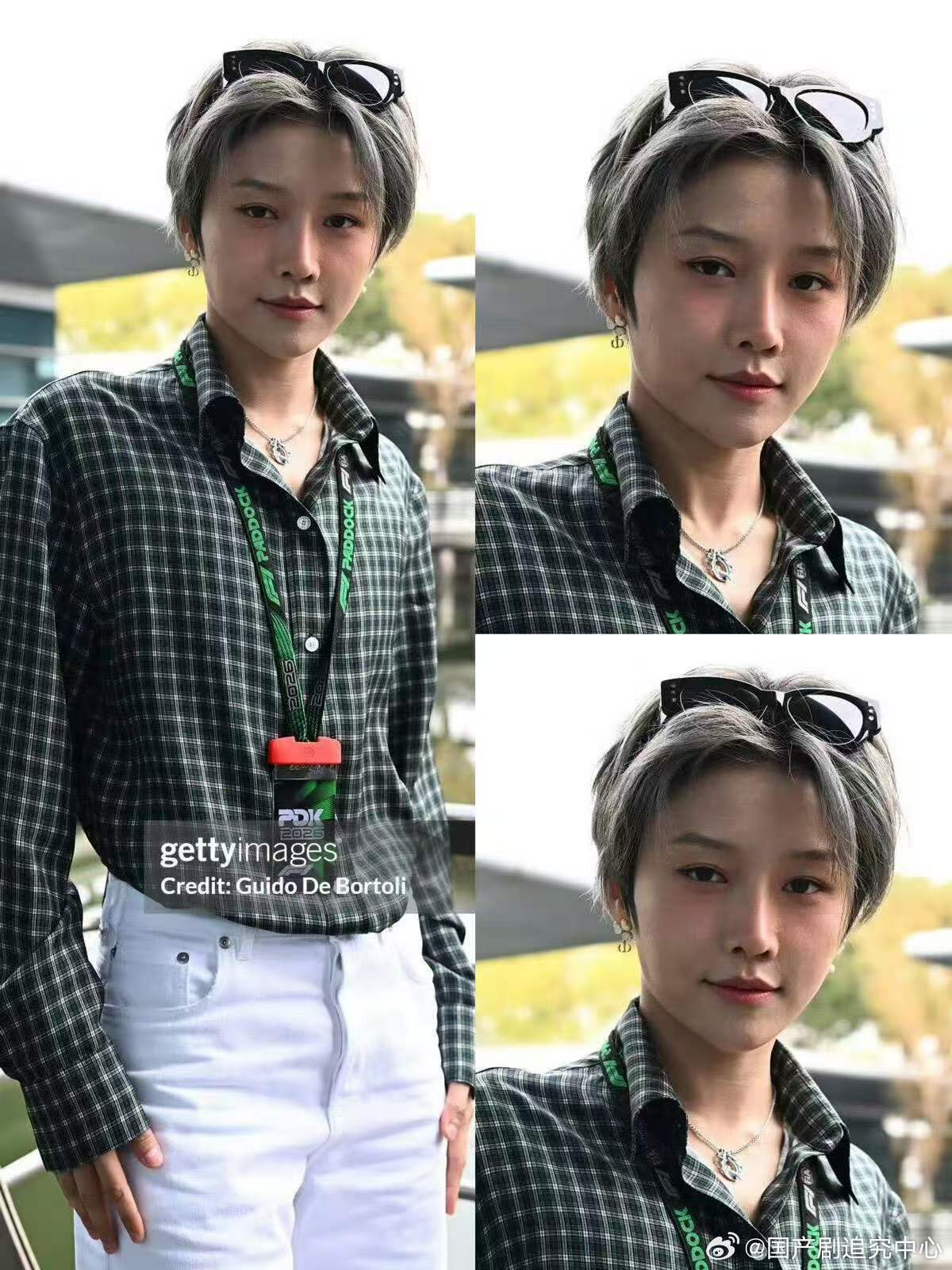 刘雨昕TGR哈斯F1特邀嘉宾刘雨昕身穿格纹衬衫亮相上海F1现场😎整体造型飒爽无