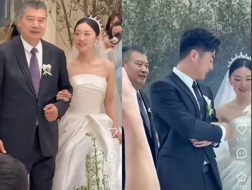 李隼的女儿结婚了，恭喜！今天看到李隼把女儿送到女婿手中的画面，老爷子笑得格外开