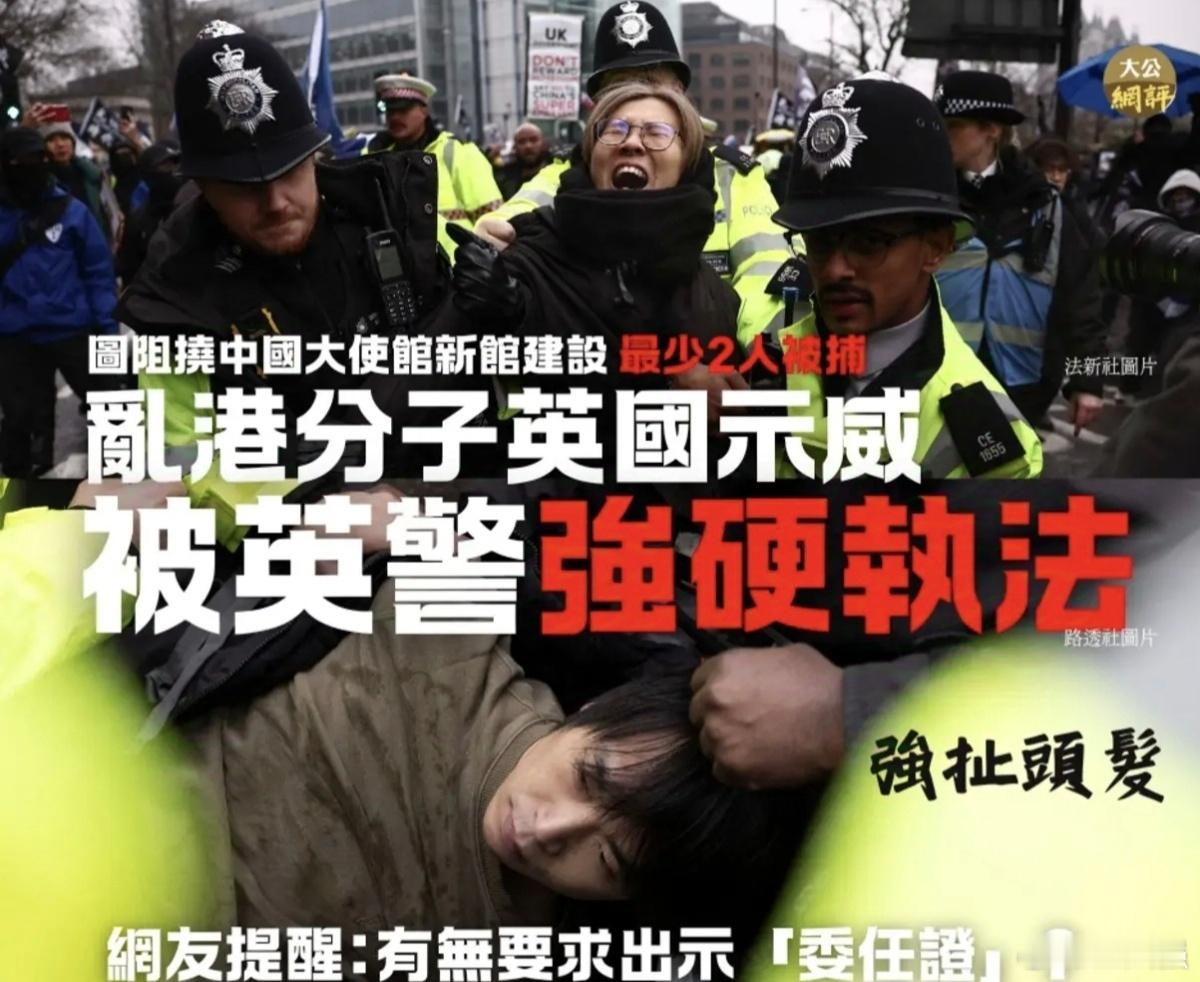 【英国警察强力执法拘捕2名乱港分子】(英国警察不惯着这帮曱甴！)[大笑]2月8日