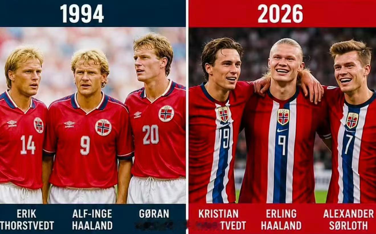 1994年，三位挪威人在美国参加了世界杯。3哈兰德连发5条中文动态2年后，他们
