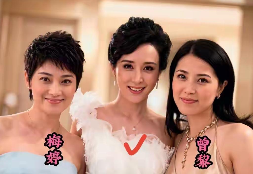 这张合照一眼就能认出梅婷与曾黎，夹在中间的这位容貌辨识度很低，很多网友反复端详都