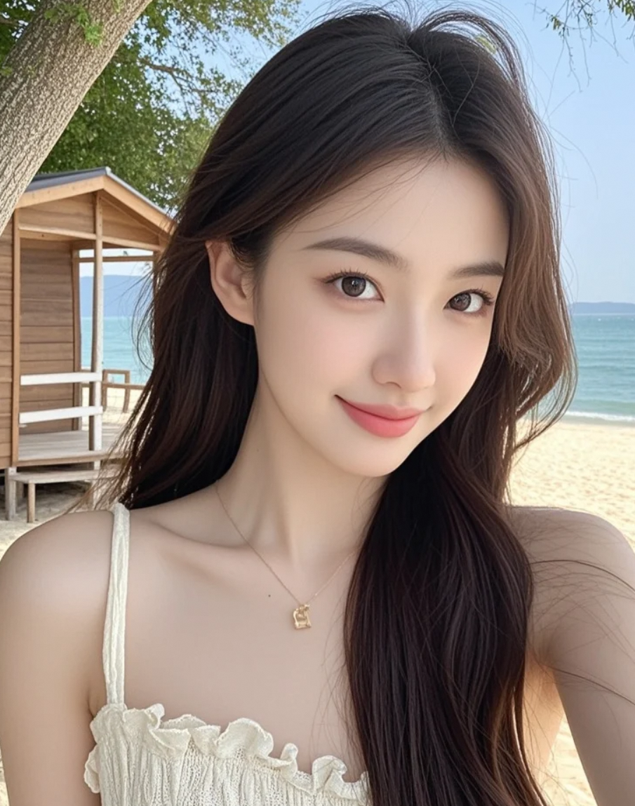 淡妆出街，海风是唯一的滤镜，你觉得够美吗？