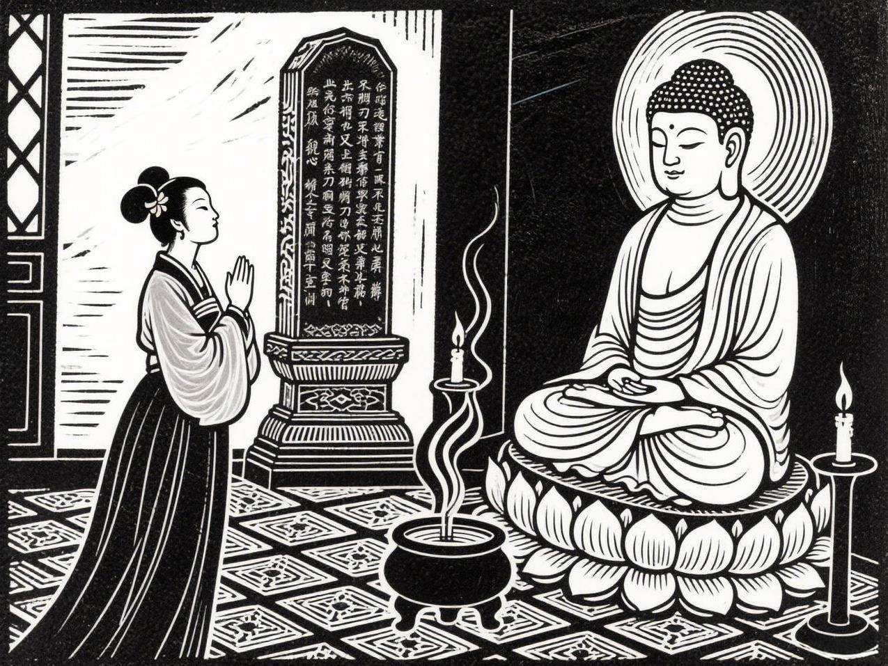 佛对一个女子说：无论你有什么要求，我都可以满足你！女子说：我要一株无根的树！