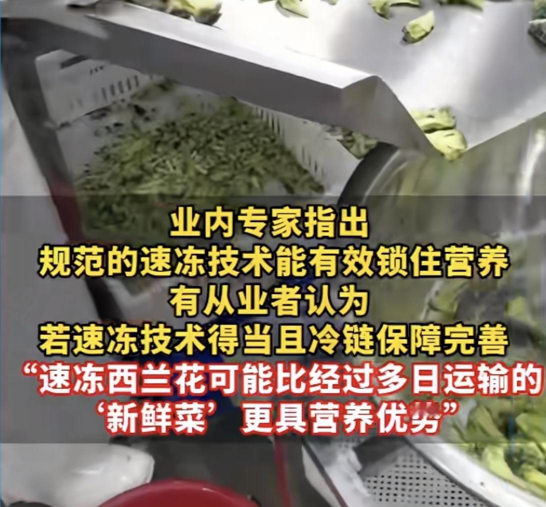 又是业内人士又是专家，突然都冒出来教育普通人要认可冷冻西兰花更好，让吃饭的人接受