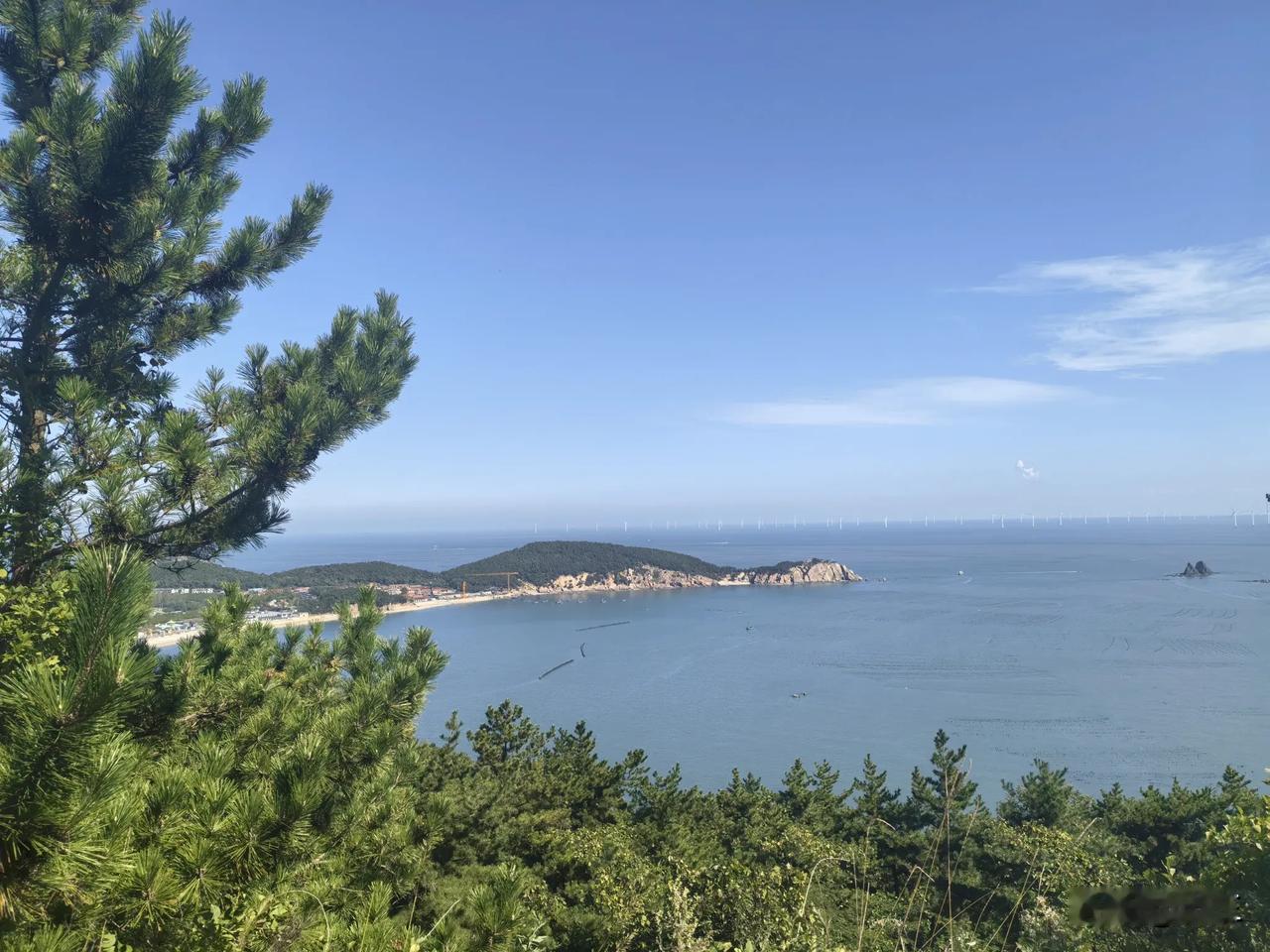 来海边，嫌自己胃涨小了!今天早晨，坐船来海王九岛。这里归大连庄河管。船票65一