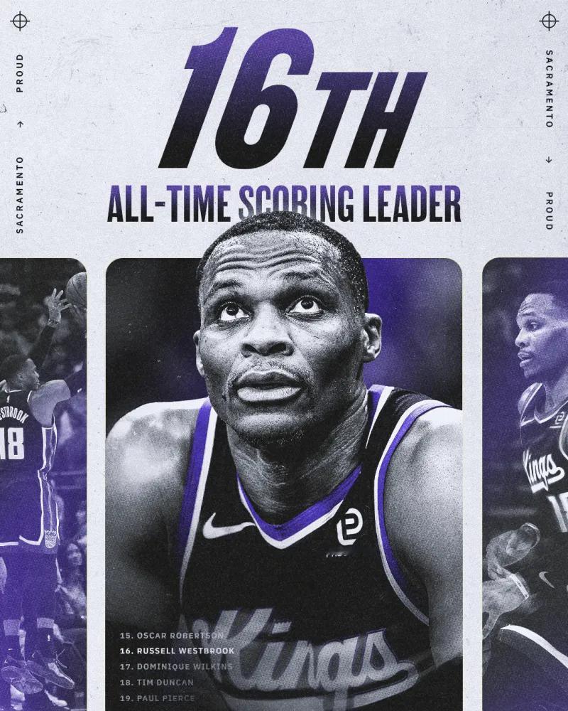 你敢信？在新赛季，开赛之前一周，威少还没找到NBA的工作，最终，还是国王收留了