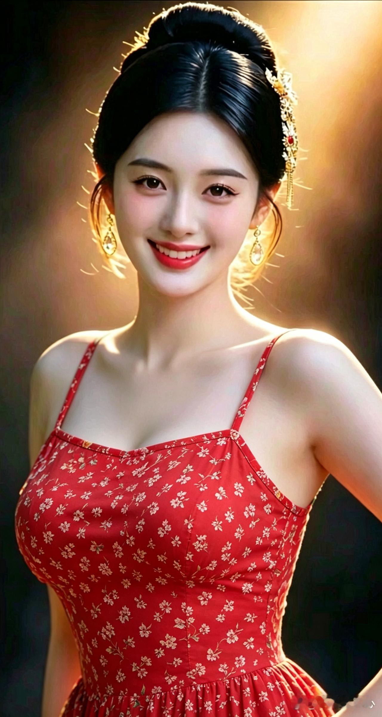 看到笑得甜且裙子好看的姑娘，总会让人心情愉悦，甜美的笑容就像阳光，能驱散阴霾，而
