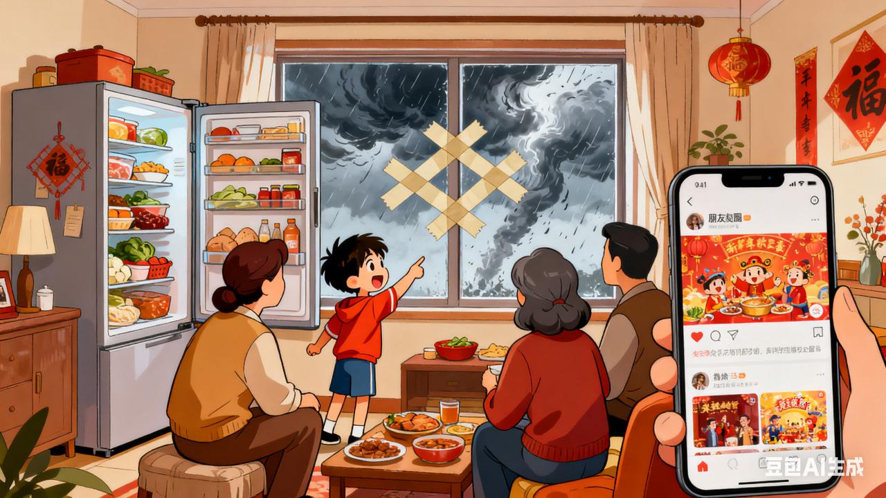 真的笑的不活了，广东人等个台风等出了过年的感觉：孩子放假了，冰箱塞满了，窗贴好了