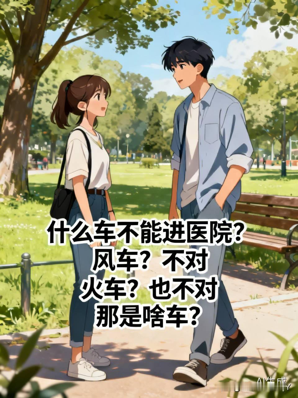 有个小伙在公园里瞅见一位姑娘，站在那儿像根钉住的木桩似的，好像在等什么人。他凑
