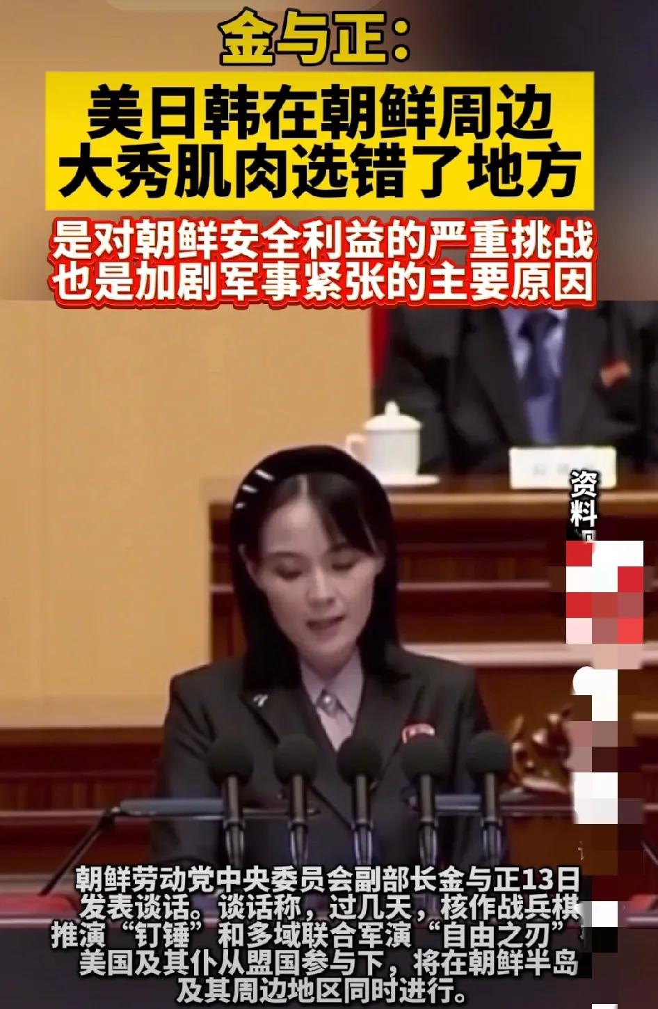 红颜多才俊，女子胜须眉。金与正美女强人，英姿飒爽，霸气侧漏，怒批列强！支持朝鲜，