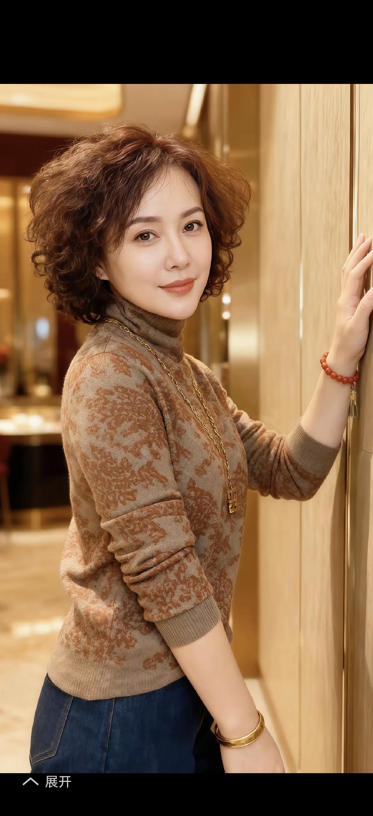 优雅气质穿搭，复古卷发与时尚服饰的完美结合