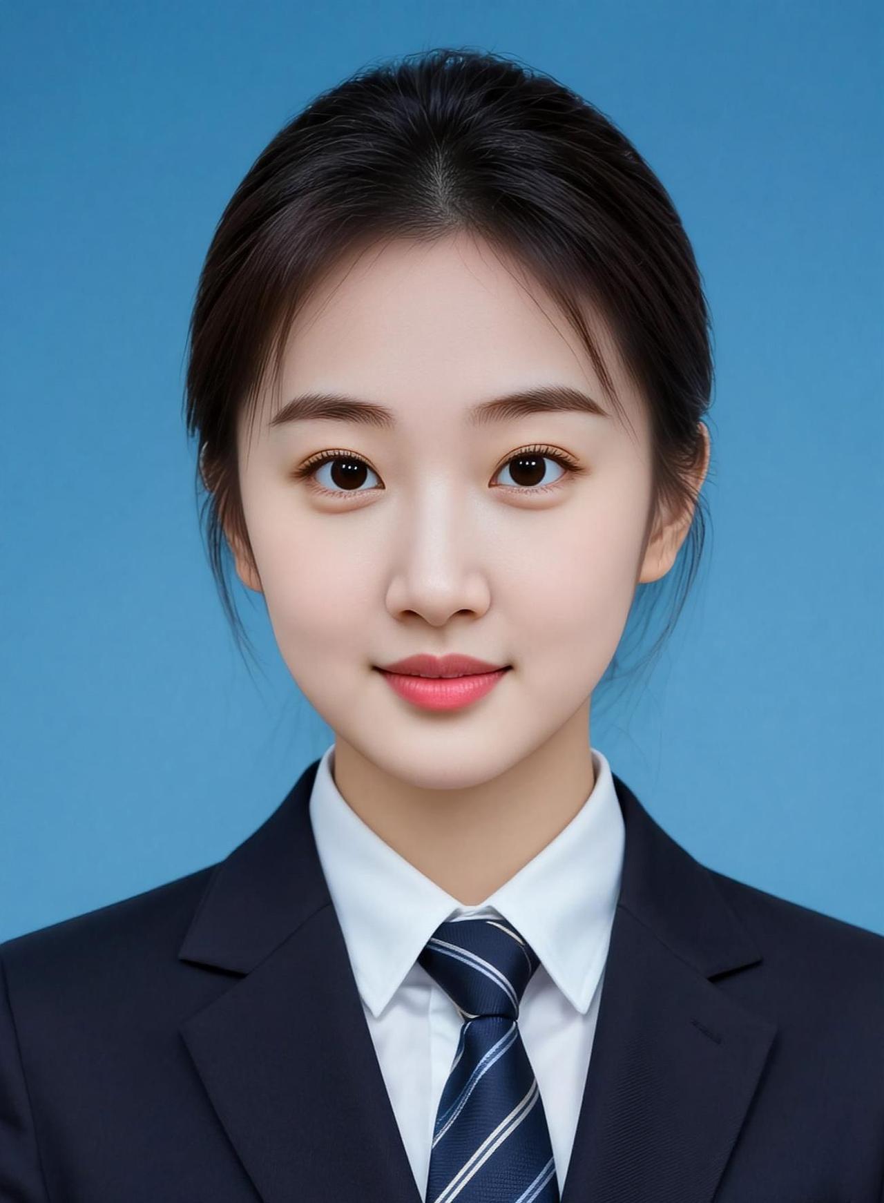 AI广角正装拍证件照清纯甜美