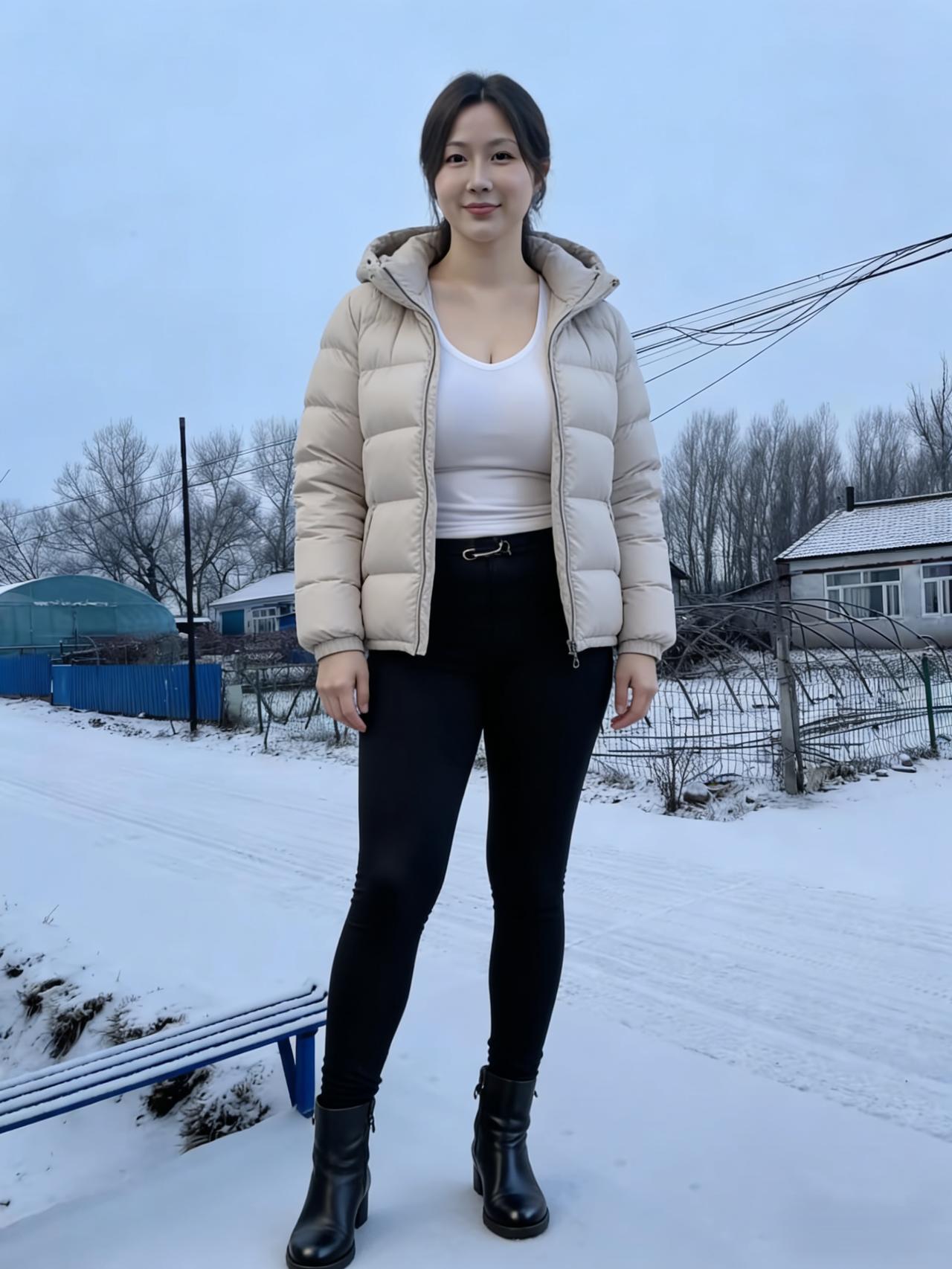 寒风掠过枯树的枝桠她把羽绒服的拉链拉开任冷风吻过颈侧却不肯让美丽的姿态蜷缩