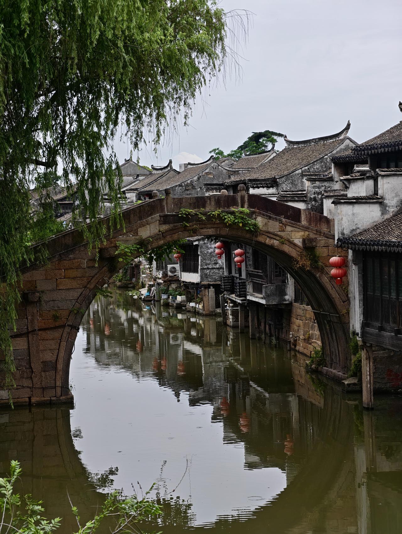 去了江苏太仓的沙溪古镇。这个古镇商业化氛围并不浓郁，石板路磨得发亮，两边的房子是