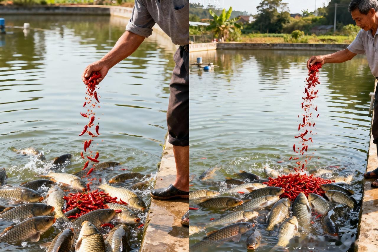 长沙鱼塘主回应用辣椒喂鱼，1天喂1万斤辣椒：鱼吃了后体型更漂亮、口感更好；